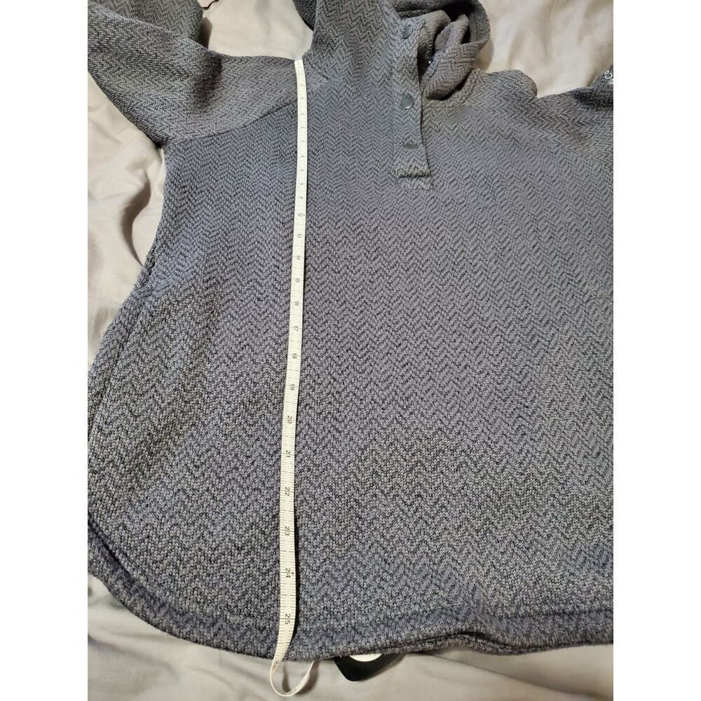 Columbia Women’s L Gray Textured Fleece Pullover 1/4 Snap Long Sleeve Cozy Warm - Picture 5 of 12
